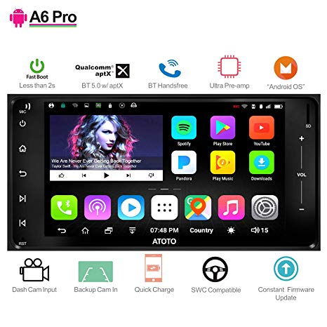 [New] ATOTO A6 Pro Android Car Navigation Stereo -2X Bluetooth w/aptX & Quick Charge - for Select Toyota/Subaru - Pro A6YTY721PR Indash Entertainment Multimedia Radio,WiFi/BT Tethering Internet