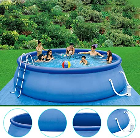 【US Stock】 2020 New Swimming Pool Family,15ft x 36in Quick Set Inflatable Above Ground Swimming Pool with Filter Pump for Kids & Adults (15ft x 36in)