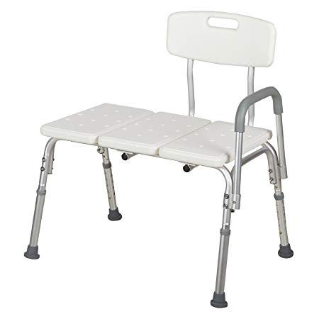 Mecor Medical Shower Chair Bathtub Seat Bench Stool 10 Height Adjustable Bath Lift Chair with Removable Back and Arm