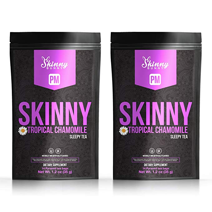 Skinny Bunny Tea PM Weight Loss & Detox Tea: Manage Weight, Support Immune System, Healthy Cleanse & Promote Health with Antioxidants (Single Cans) (Tropical, 28 Day Supply)