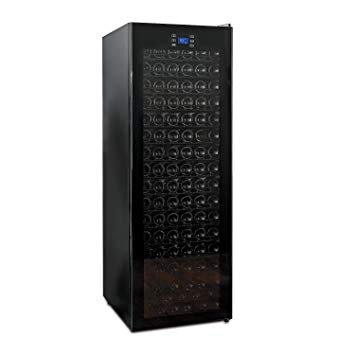 Wine Enthusiast Classic 165 Bottle Wine Refrigerator - Freestanding Touchscreen Wine Cooler, Black