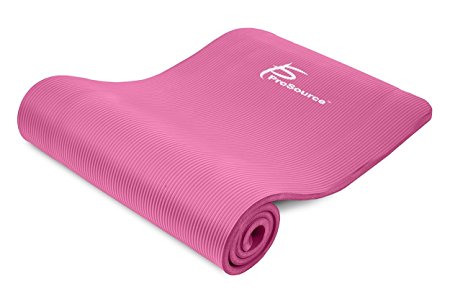 Prosource Premium 1/2-Inch Extra Thick 71-Inch Long High Density Exercise Yoga Mat with Comfort Foam and Carrying Straps