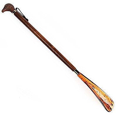 FootFitter Wooden-style Long-handled Shoe Horn, Wood, 21"