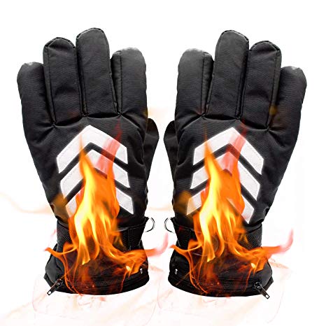 Electric Warm Heated Gloves - Rechargeable Battery Powered Heat Gloves Kit, Winter Sport Outdoor Thermal Insulate Gloves for Men Women Skiing/Climbing/Riding, Touchscreen Waterproof Handwarmer, 7.4V