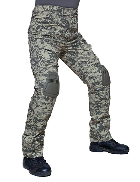 TACVASEN Tactical Ripstop Combat Trousers Airsoft Pants with Knee Pads