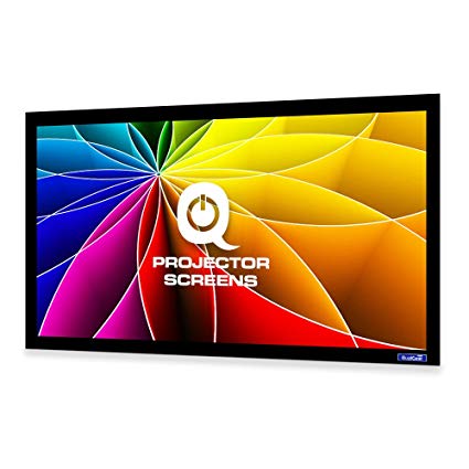 QualGear 150-Inch Fixed Frame Projector Screen, 16:9 4K HD Ultra White at 1.2 Gain (QG-PS-FF6-169-150-W)