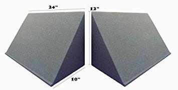 2 PACK TriAmp Corner 10" x 12" x 24" Acoustic Corner Alpha Bass Trap (bass absorber) for Studio Soundproofing