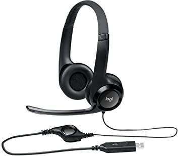 Logitech 981-000014 Model H390 USB Computer Headset with Enhanced Digital Audio ad In-Line Controls, Noise Canceling Microphone, Padded Headband and Ear Cups, USB-A Connection