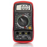 Etekcity Portable Manual Ranging Digital Multimeter DMM Multi Tester Voltmeter Ammeter Ohmmeter - AC  DC Voltage DC Current Resistance Continuity Diodes hFE Tester with easy-to-read Backlit LCD and data hold function Battery Included
