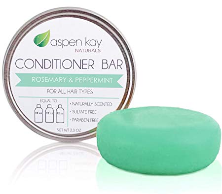 Solid Conditioner Bar, Made With Natural & Organic Ingredients, All Hair Types, Sulfate-Free, Cruelty-Free & Vegan 2.3 Ounce Bar (Rosemary Mint)