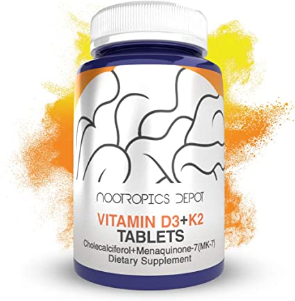 Vitamin D3   K2 with Vitamin C Tablets | 365 Count | 125μg | Equivalent to 5000 IU | Year Supply