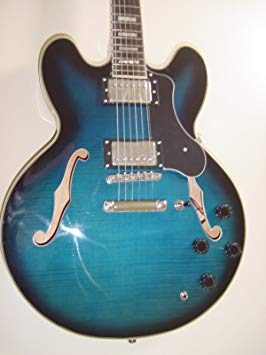 Stedman Pro Memphis Jazz Semi Hollow Body Electric Guitar Blue