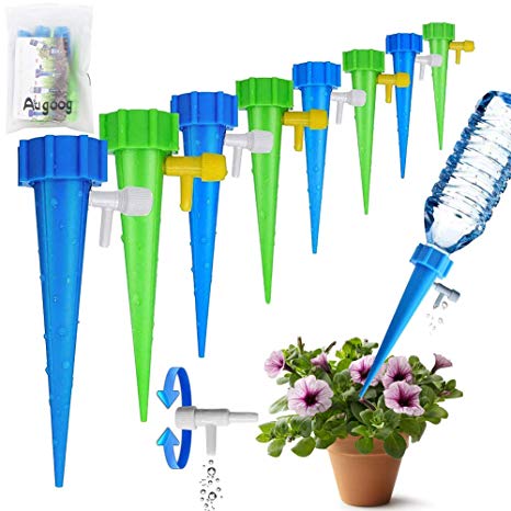 18 Pcs Plant Waterer, Self Watering Spike Slow Release Vacation Plants Watering System, Automatic Watering Devices with Control Valve Switch for Outdoor Indoor Plants Tree