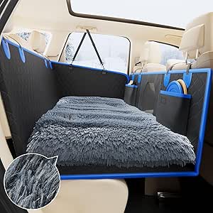 JOYTUTUS Back Seat Extender for Dogs with Dog Bed Mat, Back Seat Extender for Dogs with Hard Bottom, Blanket for Dogs Back Seat Pet Cover for Travel Waterproof Dog Hammock for Car SUV Truck