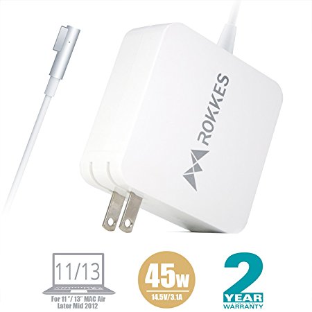 MacBook 11/13'' Mac Air Charger – 45W Magsafe L-Tip MAC Power Adapter, Replacement For Apple Old MacBook Air 11/13 Inch (Mid 2012 Before),Mac air Laptop charger For A1244 A1374 A1369 A1370