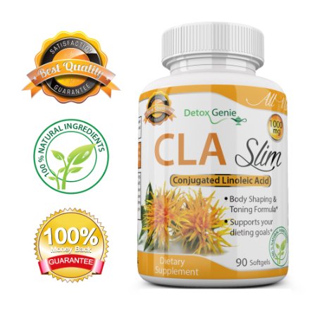 CLA Safflower Oil Conjugated Linoleic Acid Non Stimulant Fat Burner & Muscle Toning 3000mg Daily Dose 90 Softgels for Men & Women Weight Loss Supplement Pills