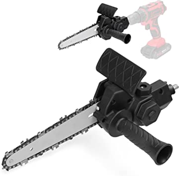 Weytoll Electric Drill Chainsaw, 6 Inch Electric Drill Modified To Electric Chainsaw Drill Attachment, Chain Saw Drill Attachment with Wrench and Chain, for 6-13mm Three-jaw Collet Drill