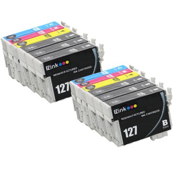 E-Z Ink TM Remanufactured Ink Cartridge Replacement For Epson 127 Extra High Yield 6 Black 2 Cyan 2 Magenta 2 Yellow 12 Pack T127120 T127220 T127320 T127420