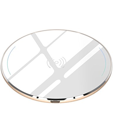 TOZO for iPhone X Wireless Charger, [Ultra Thin] Aviation Aluminum [Sleep-friendly] Wireless Fast Charging Pad for iPhone X / 10 / 8 / 8 Plus, Samsung Galaxy S8, S8 , Note 8 [White] - NO AC Adapter