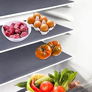 Daixers 20Pcs Refrigerator Liners, Washable Fridge Liner Shelf Mats Refrigerator Pads for Cupboard Cabinet Drawer Home Kitchen Accessories Organization (Grey)