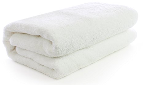 Towel Bazaar Turkish Cotton Large Bath Sheet, Eco-Friendly (Oversized 40x80 inches, White)