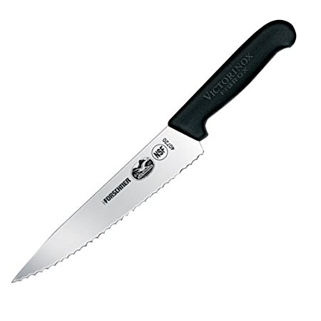 Victorinox Chef's, 7.50" Serrated, 1.50" At Black Fibrox Pro Handle