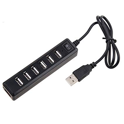 Hub - TOOGOO(R) USB 2.0 Hub 7 Port 480Mbps for PC Laptop 115x25x18mm