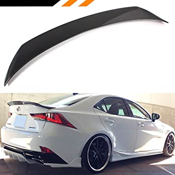 Cuztom Tuning Fits for 2014-2019 Lexus IS200t IS250 IS350 IS300 AR Style Carbon Fiber High Kick VIP Trunk Spoiler Wing