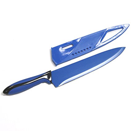 Chef Craft Knife with Sheath, 8", Blue/Black