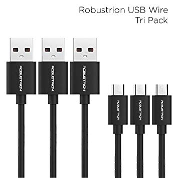 Micro USB Cable Android, Robustrion Family 3-Pack (6.6 ft x 3) USB to Micro USB Cables High Speed USB2.0 Sync and Charging Cables for Samsung, HTC, Motorola, Nokia, Kindle, MP3, Tablet and more
