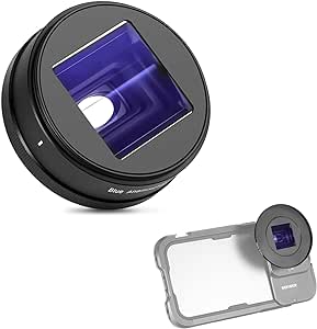 NEEWER 1.55X Anamorphic Phone Lens Only for 17mm Thread Backplate Compatible with NEEWER iPhone Samsung Phone Cage, 2.4:1 Widescreen Cinematic Blue Flare Lens with 67mm Filter Adapter Ring, LS-43