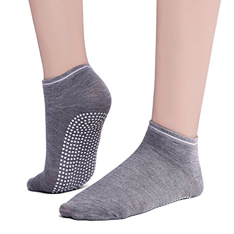 Women Socks Non Slip Cotton Yoga Socks With Grips for Ballet, Pilates and Dance Workout