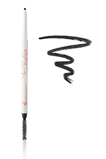 Chella Eyebrow Pencil with Spoolie (eyebrow brush) - Everything You Need to"Wow Your Brows", The ONLY Pencil you will EVER Buy - Elegant Ebony