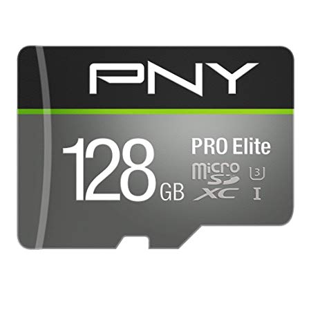 PNY U3 Pro Elite 128GB Microsd Flash Memory Card (P-SDUX128U395PRO-GE)