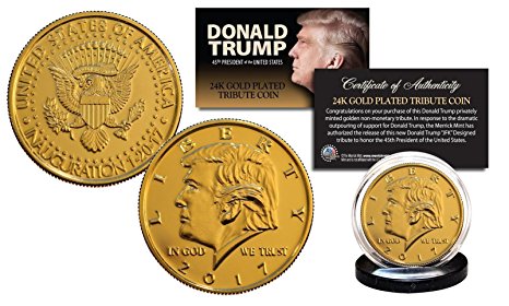 2017 DONALD TRUMP OFFICIAL Inauguration 24K Gold Plated 12 GRAMS Tribute Coin