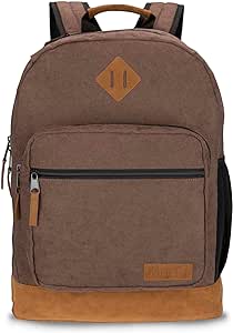 Wrangler Yellowstone Sturdy Backpack for Travel Classic Logo Water Resistant Casual Daypack for Travel with Padded Laptop Notebook Sleeve (Brown Corduroy)