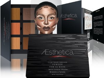 Aesthetica Contour Series - Tan to Dark Powder Contour Kit / Contouring and Highlighting Makeup Palette; Vegan and Cruelty Free - Easy-to-Follow Step-by-Step Instructions Included