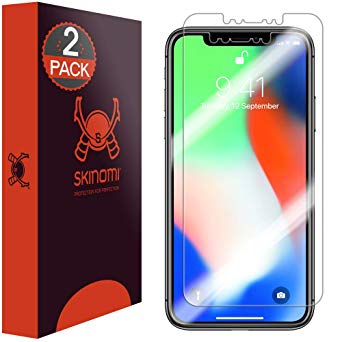 Skinomi TechSkin [2-Pack] (Edge to Edge) Clear Screen Protector for Apple iPhone Xs Max (6.5") [Full Coverage] Anti-Bubble HD TPU Film