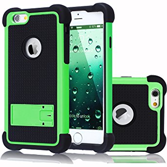 iPhone 6S Case, iPhone 6 Case, CHTech Hybrid Dual Layer Luxury Fashion Armor Defender Protective Case Stand Cover for Apple iPhone 6/6S (Green)