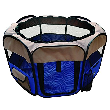 Pet Cuisine Pet Puppy Playpen Exercise Kennel for Small and Medium Dogs Cats Easily Sets Up & Folds Down & Space Free