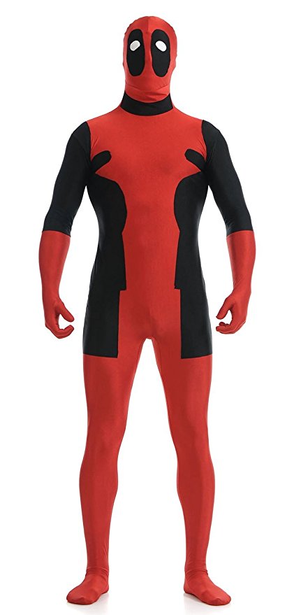 Howriis Unisex Deadpool Lycra Spandex Halloween Zentai Cosplay Costume (M, Red/Black)