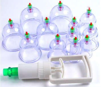 Yosoo 12 Pcs Transparent Chinese Cupping Massage Therapy Set Different Size - Wrinkle Reducer Increase Collage Production Facelift Pain Relief Reduce Cellulite Lymph Drain Anti-aging Reduce Cellulite