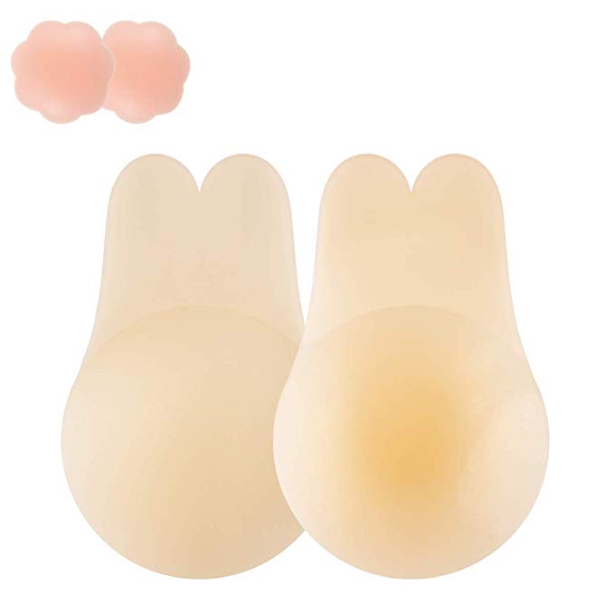 Niidor Breast Lift Silicone Bra Ultra-Thin Pasties Self Adhesive Strapless Backless Sticky Push-up Nipple Covers