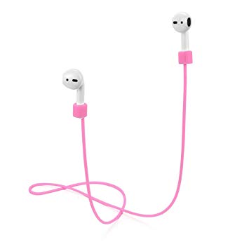 TOP CASE - AirPods Strap, Soft Silicone Sport Earphones Anti-Lost Strap, Wire Cable Connector for Apple AirPods Wireless Headphones - Pink
