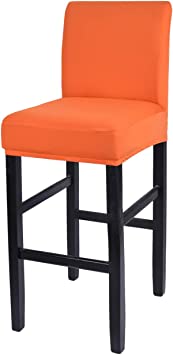 Deisy Dee Stretch Slipcovers Chair Cover for Counter Height Side Chairs Covers Stretch Protectors C171 (Orange)
