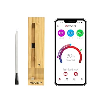 New MEATER  50 metre Long Range Smart Wireless Meat Thermometer for The Oven Grill Kitchen BBQ Smoker Rotisserie with Bluetooth and WiFi Digital Connectivity