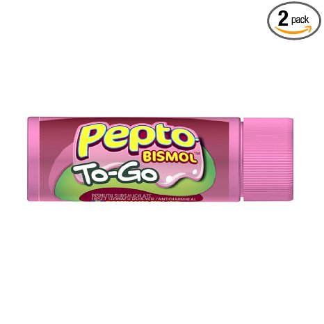 Pepto-Bismol To-Go Cherry Chewable Tablets 12 Count (Pack of 2)