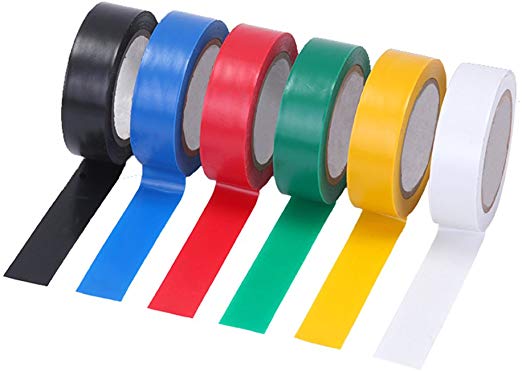 Pasow 6 pcs General Purpose Electrical Tape PVC Electrical Wire Insulating Tape Assorted Colors