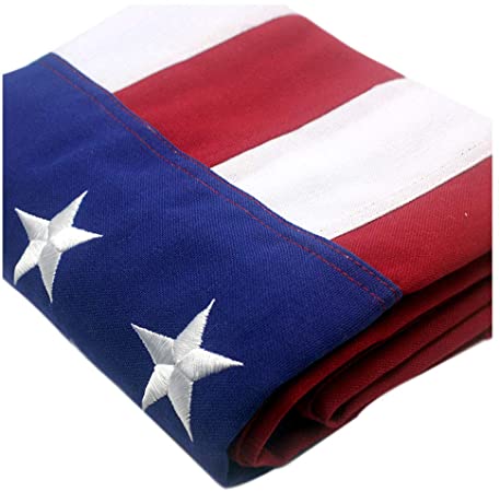 VSVO American Flag 4x6 ft – Heavy Duty 220GSM Tough Spun Polyester Embroidered US Flag for Outdoor/Outside. UV Protected - Sewn Stripes - Brass Grommets USA Flags