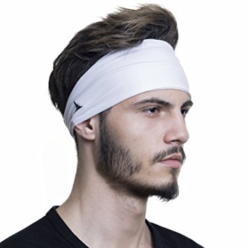 Mens Headband / Sweatband Best for Sports, Running, Workout, Yoga   Elastic Hair Band - Ultimate Athletic Performance